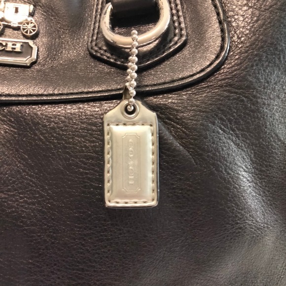 Coach Black Leather Purse Satchel Handbag - Picture 11 of 16